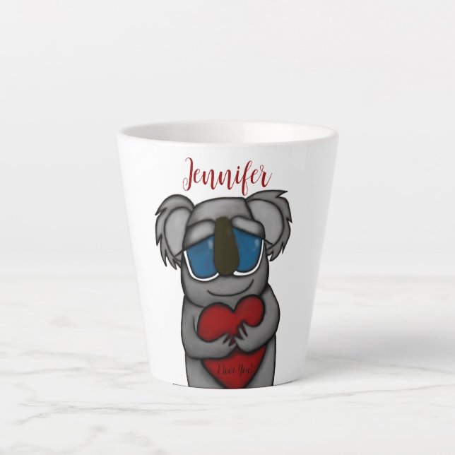 Taza De Café Latte Cute Koala Bear (Anverso)