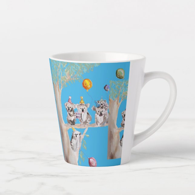 Taza De Café Latte Cute Koala Merry Koalamus Navidades Latte Mug (Derecha)
