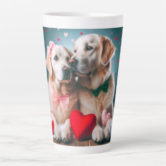 Taza De Café Latte Cute labrador couple valentine's day