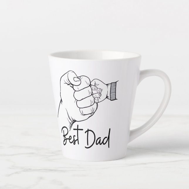 Taza De Café Latte Cute Modern Best Dad  (Derecha)