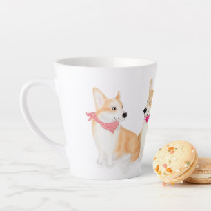 Taza De Café Latte Cute Pembroke Welsh corgis latte mug