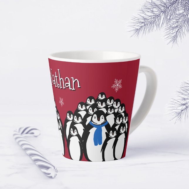 Taza De Café Latte Cute pingüino personalizado (Subido por el creador)