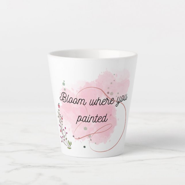 Taza De Café Latte Cute Pink Mug ( Inspirational Mug ) (Anverso)
