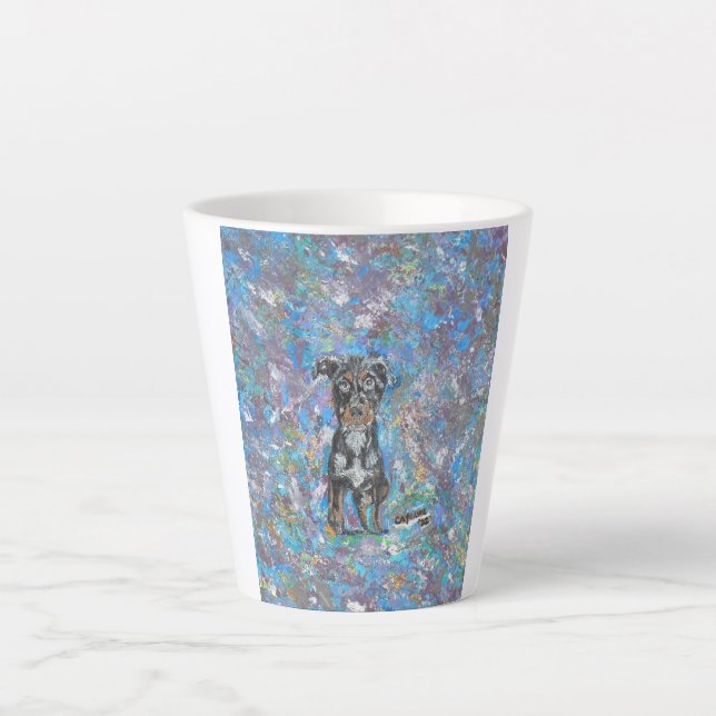 Taza De Café Latte Cute Pup Latte Mug (Anverso)