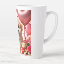Taza De Café Latte Cute puppy Happy Valentine's day 