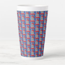Taza De Café Latte Cute Santa Bunny