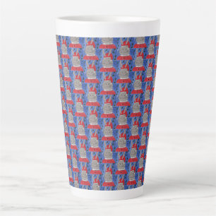 Taza De Café Latte Cute Santa Bunny