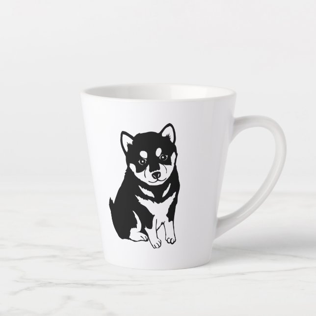 Taza De Café Latte Cute Shiba Inu Puppy Art (Derecha)