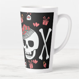 Taza De Café Latte Cute Skully Valloween Valentine XOXO