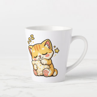Taza De Café Latte Cute Sleepy Cat Pillow
