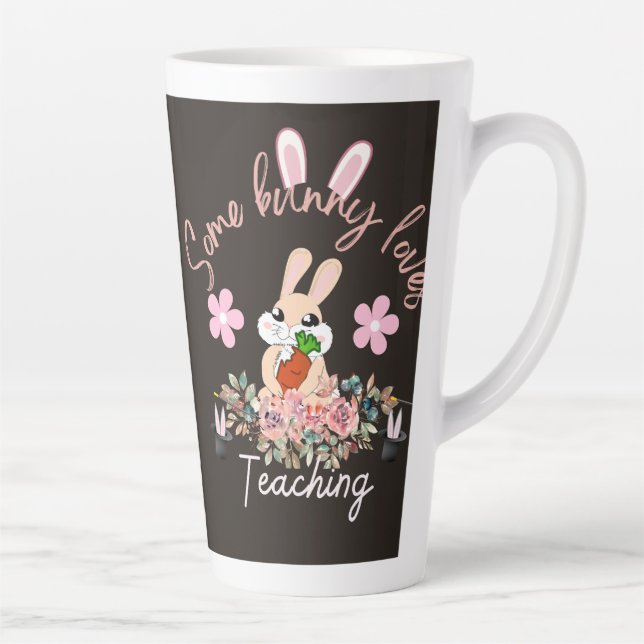 Taza De Café Latte Cute some bunny loves teaching mug (Derecha)
