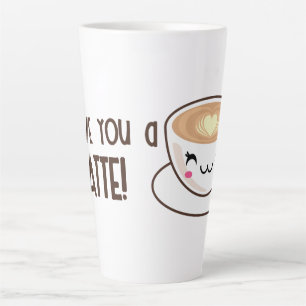 Taza De Café Latte Cute te te amo un lata