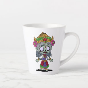 Taza De Café Latte Cute Thai Zombie