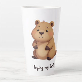 Taza De Café Latte Cute tired capybara