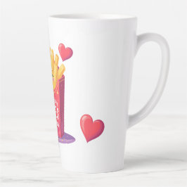 Taza De Café Latte Cute Valentine French Fries Pun