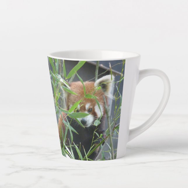 Taza De Café Latte Cute Waters Red Panda Latte Mug (Derecha)