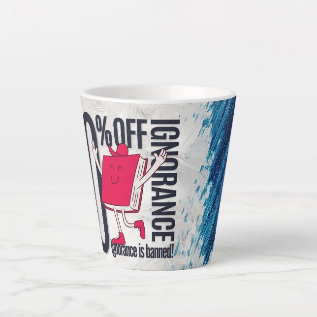 Taza De Café Latte Cute Whimsical Reading Book Character  (Anverso)