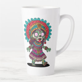 Taza De Café Latte Cute Zombie Azteca