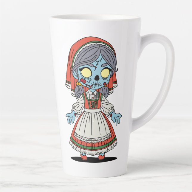 Taza De Café Latte Cute Zombie Italiano  (Derecha)