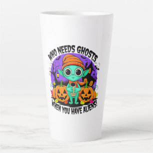Taza De Café Latte Cuto Halloween Alien diseño para diversión espeluz