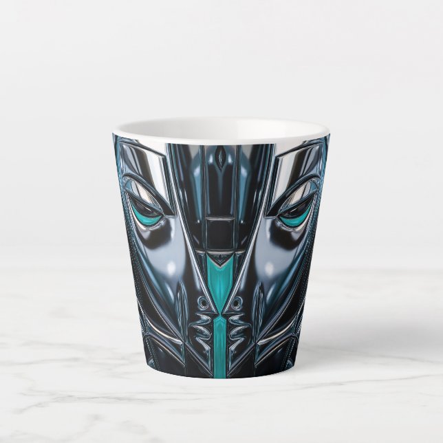 Taza De Café Latte Cyber Metal Elegance (Anverso)