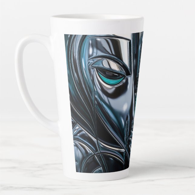 Taza De Café Latte Cyber Teal Mug (Izquierda)