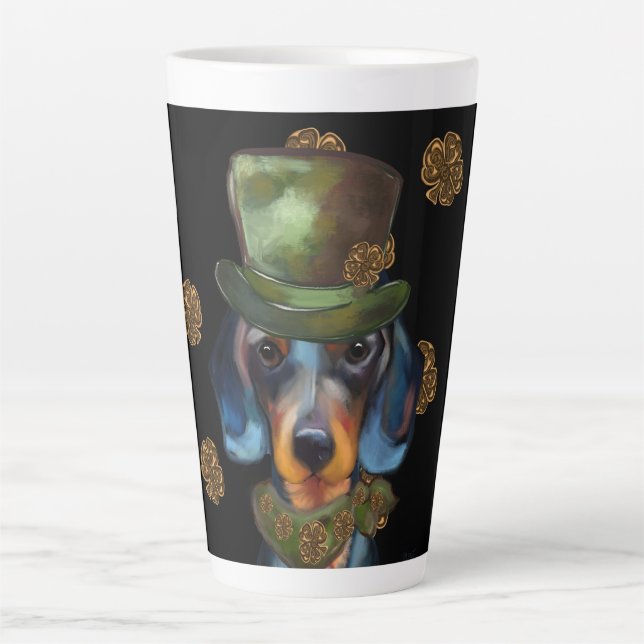 Taza De Café Latte Dachshund (Anverso)