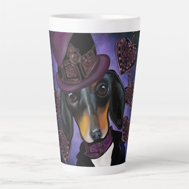 TAZA DE CAFÉ LATTE DACHSHUND (Anverso)