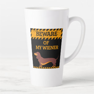 Taza De Café Latte Dachshund Perro gracioso Cuidado con mi viejero
