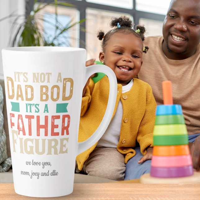 Taza De Café Latte Dad Bod Graciosa cita del regalo del Día del Padre (Dad Bod Funny Quote Fathers Day Gift Latte Mug)