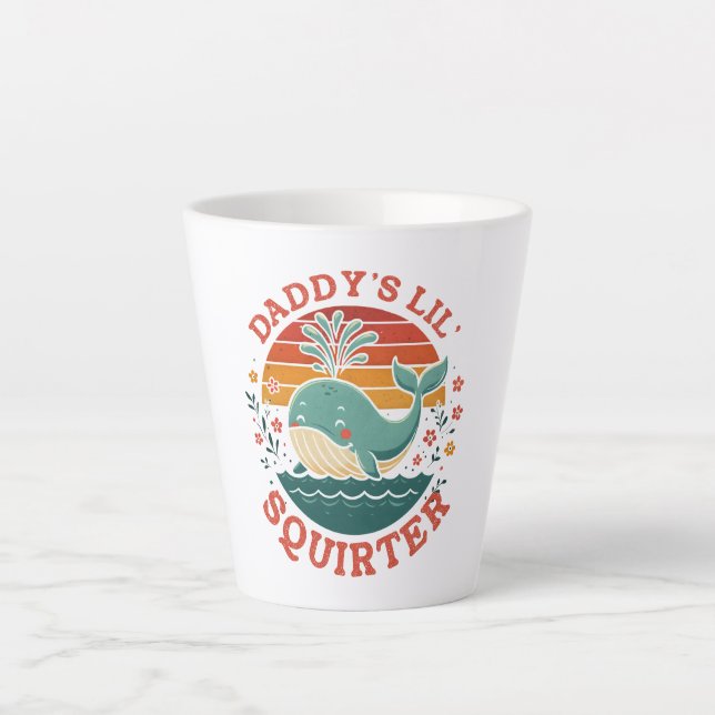 Taza De Café Latte Daddys Little Whale (Anverso)
