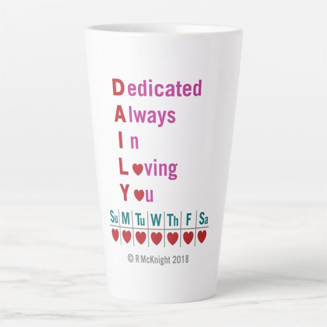 Taza De Café Latte Daily Acronym Lattee (Anverso)