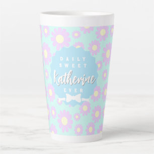 Taza De Café Latte Daisy Baby Pastel Azul Rosa Amarillo