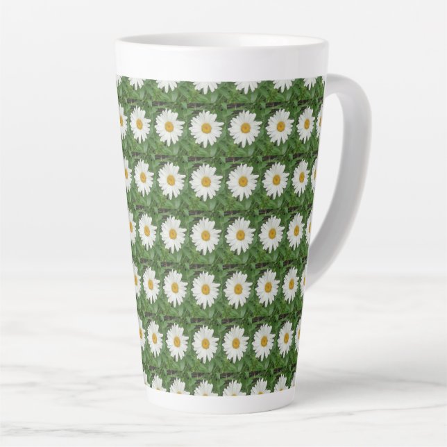 Taza De Café Latte Daisy blanco (Ángulo derecho)