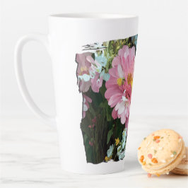 Taza De Café Latte Daisy en rosa