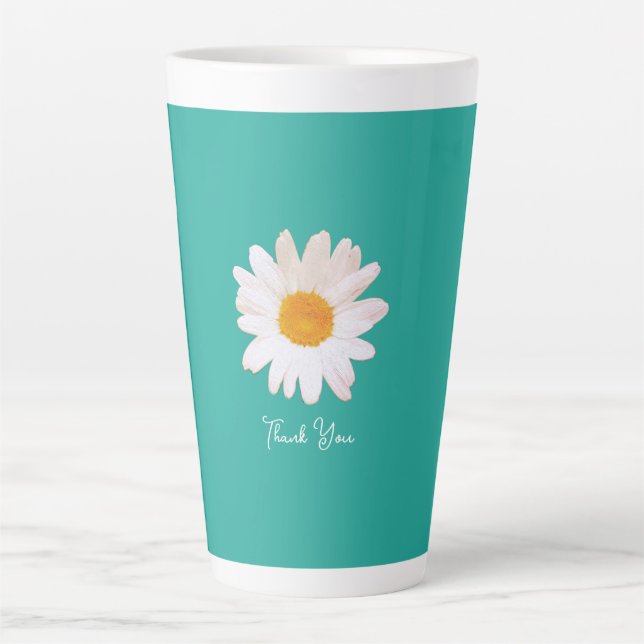 Taza De Café Latte Daisy Flower Dream– Summer Botanical Cozy (Anverso)