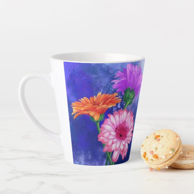 Taza De Café Latte Daisy Gerbera Latte Mug (In situ)