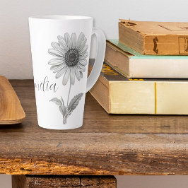 Taza De Café Latte Daisy minimalista