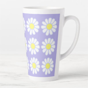 Taza De Café Latte Daisy Simple Purple