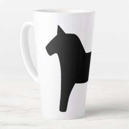 Taza De Café Latte Dala Horse Black Latte Mug