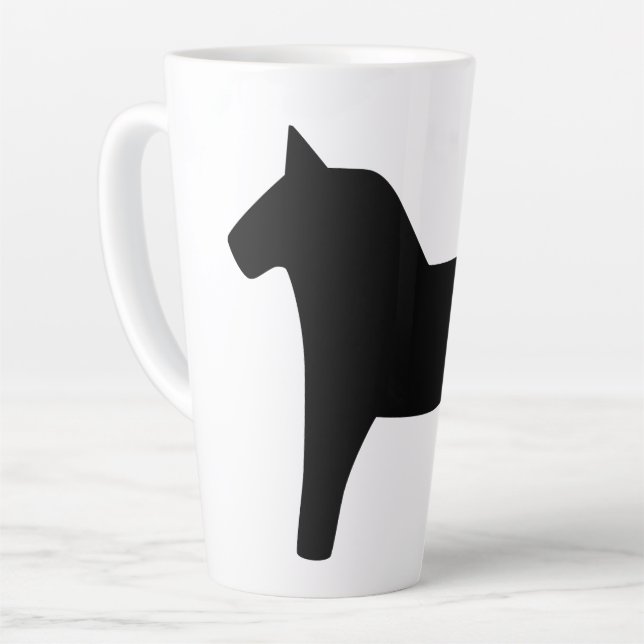 Taza De Café Latte Dala Horse Black Latte Mug (Ángulo izquierdo)