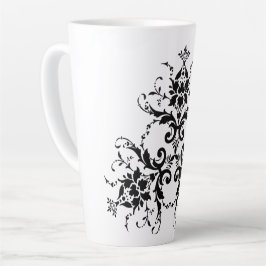 Taza De Café Latte damasco-floral-florido
