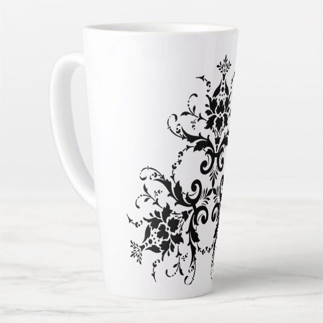 Taza De Café Latte damasco-floral-florido (Ángulo izquierdo)