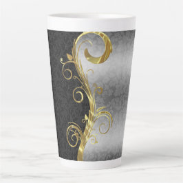 Taza De Café Latte Damask y Swirl