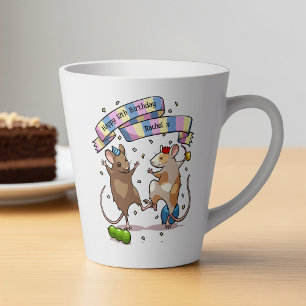 Taza De Café Latte Dancing Mice Name & Age Happy Birday Fiesta
