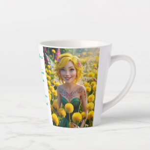 Taza De Café Latte Dandelion Fairy