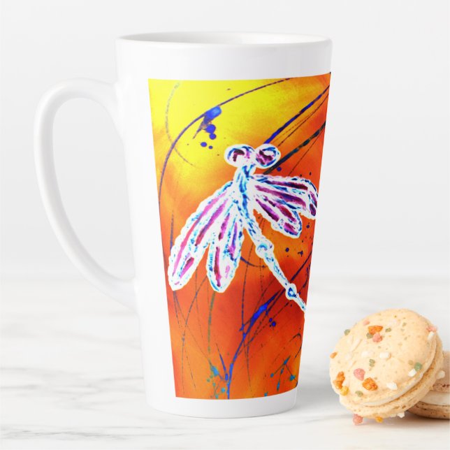 Taza De Café Latte Danza de libélulas del Outback (In situ)