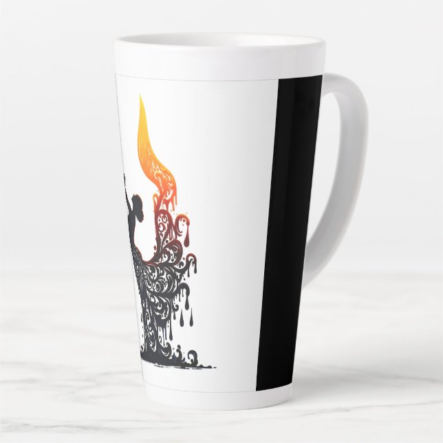 Taza De Café Latte Danzante Flamenco de fusión (Ángulo derecho)
