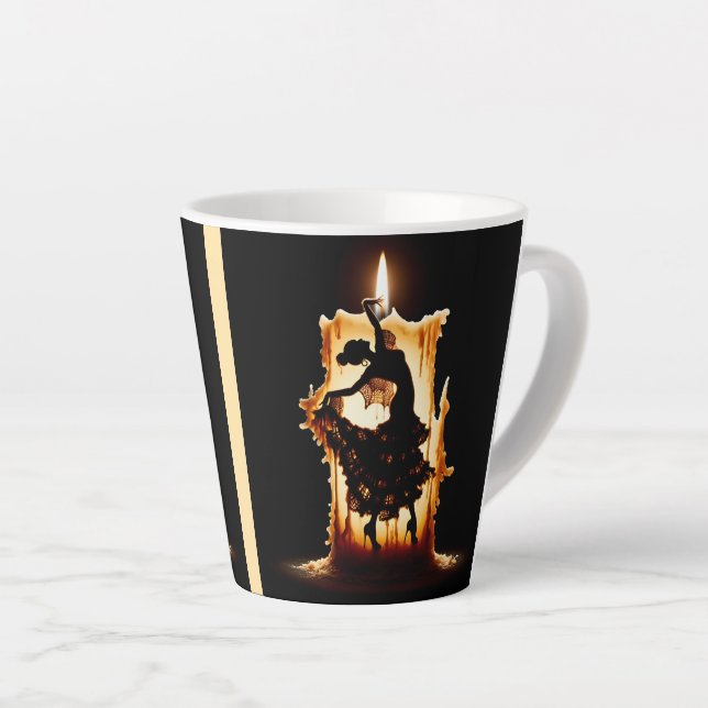 Taza De Café Latte Danzante Flamenco de fusión (Ángulo derecho)
