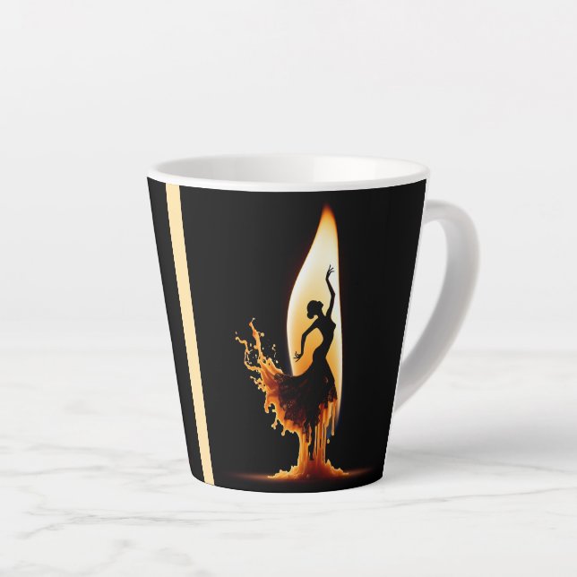 Taza De Café Latte Danzante Flamenco de fusión (Ángulo derecho)